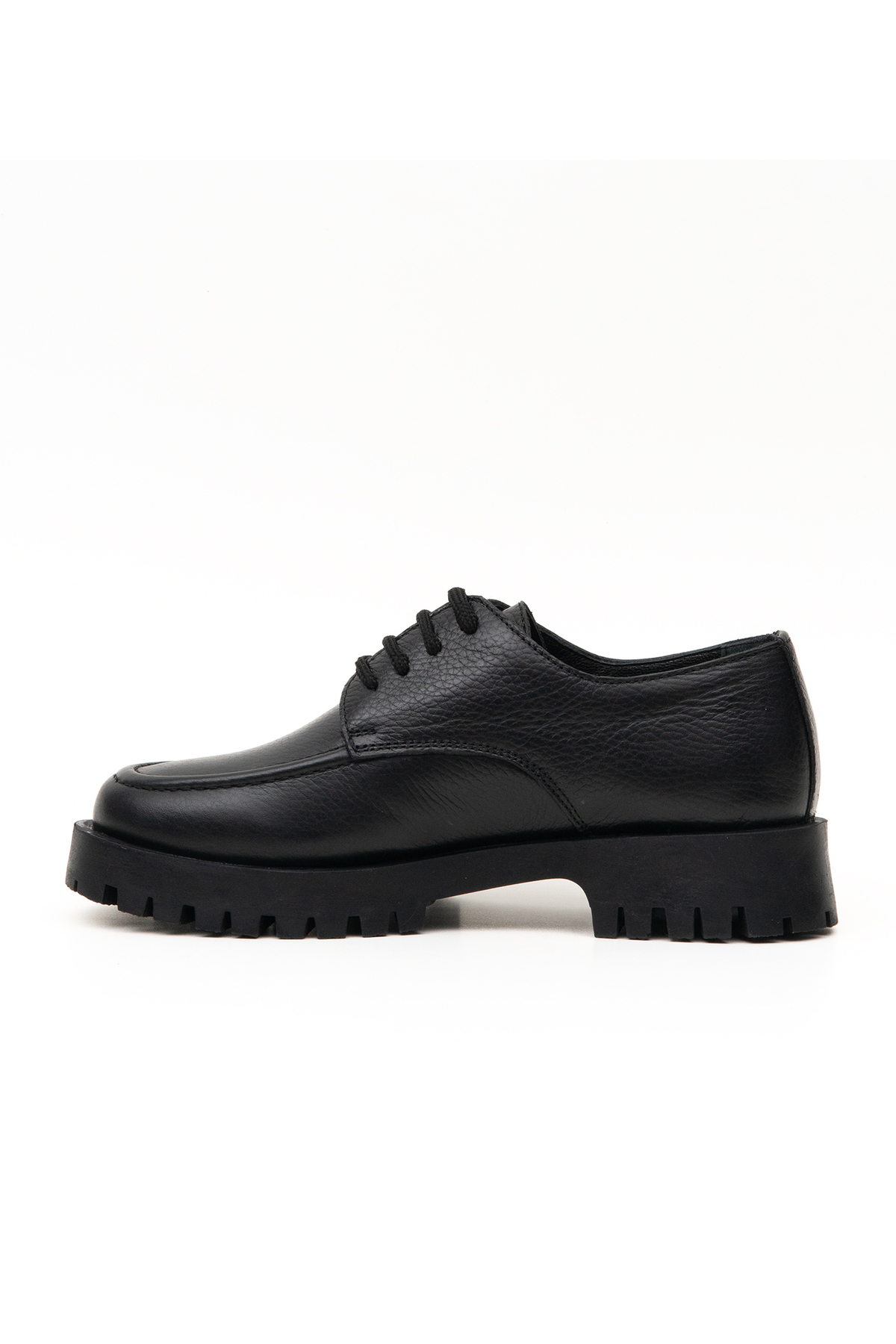 Grayfish Hakiki Deri Bağcıklı Kadın Loafer Ayakkabı Kalın Taban görsel 4