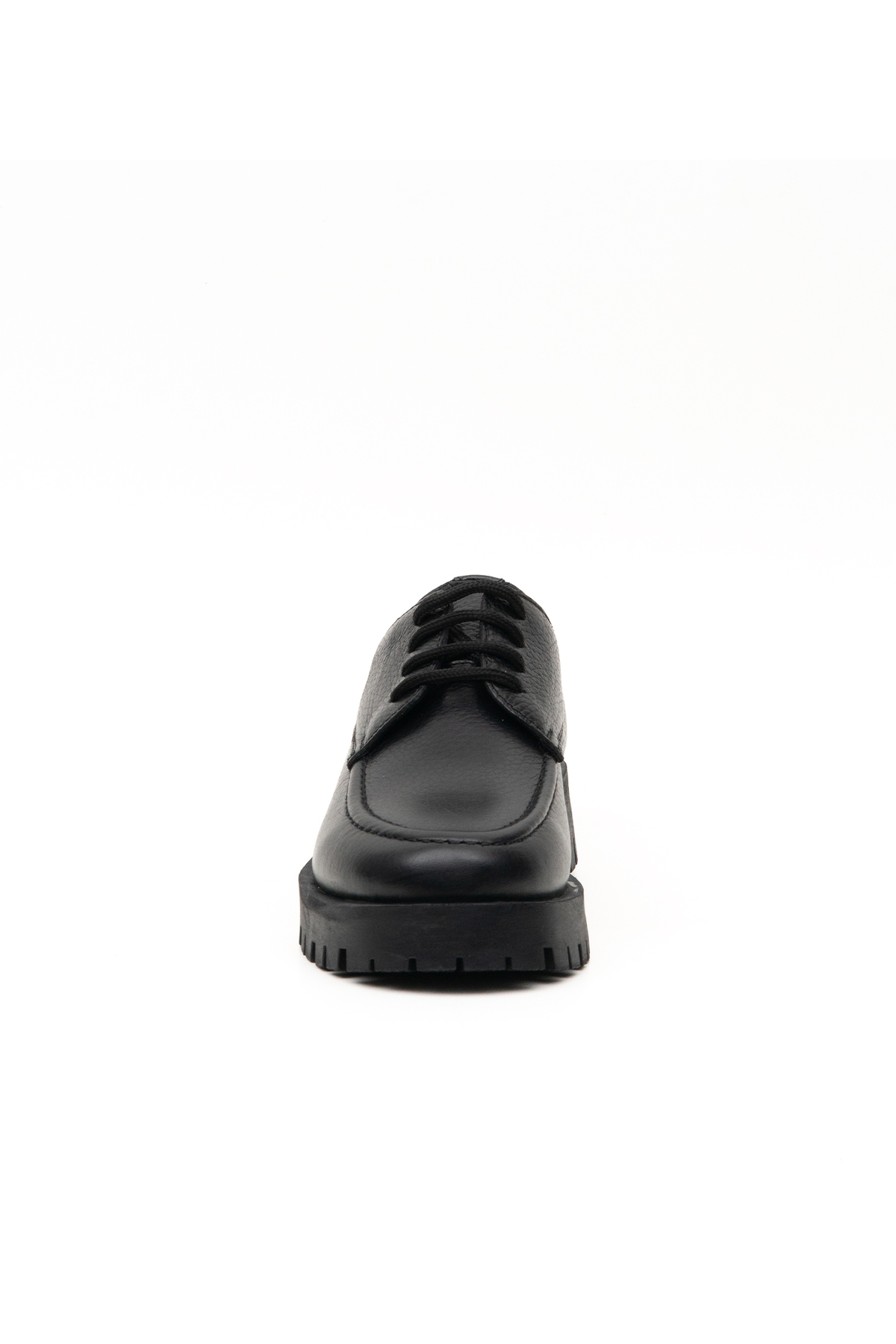 Grayfish Hakiki Deri Bağcıklı Kadın Loafer Ayakkabı Kalın Taban görsel 3