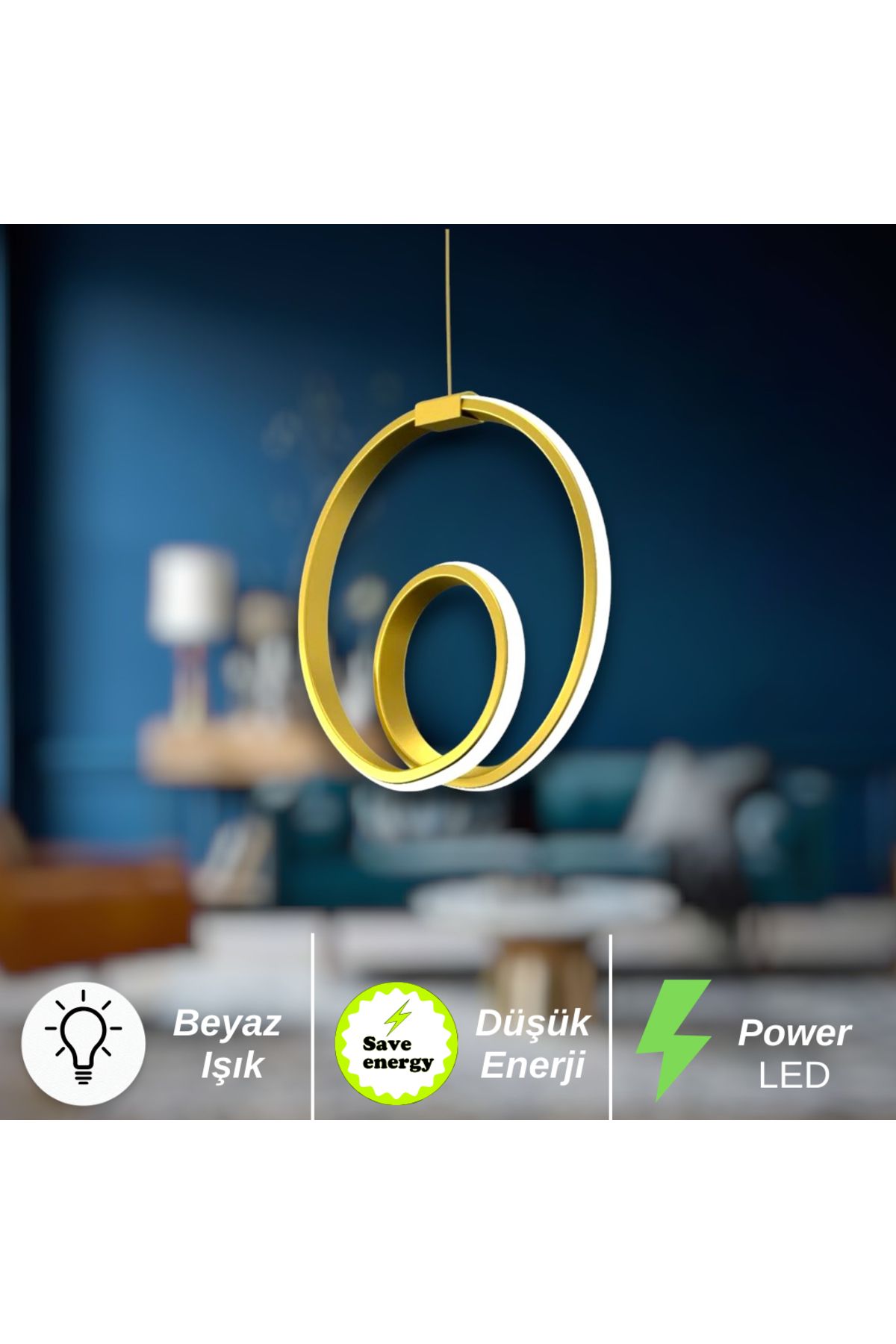 neeko Orjin Modern Sarkıt Power LED Avize Beyaz Işık Eskitme Kasa