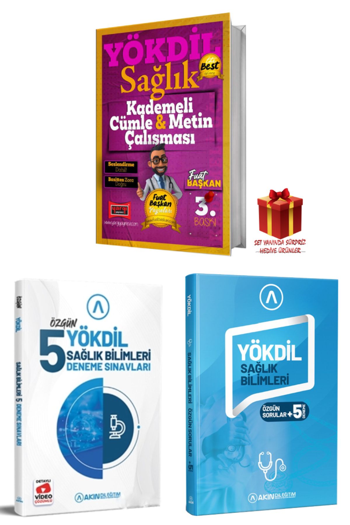 Yargı Yayınları Yargı Yökdil Sağlık Cümle Metin Çalışması+Akın Yökdil Sağlık Deneme+Akın Sağlık Bilimleri