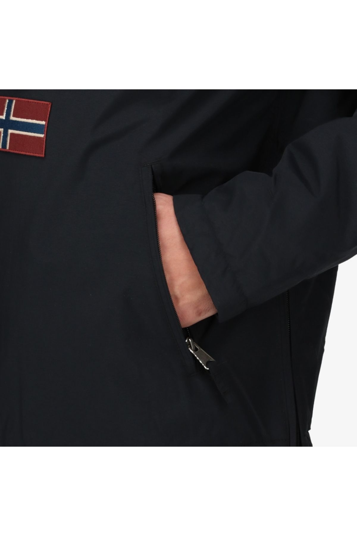 Napapijri-Čierna pánska bunda s kapucňou Napapijri Rainforest Pocket 2 Black -S 4