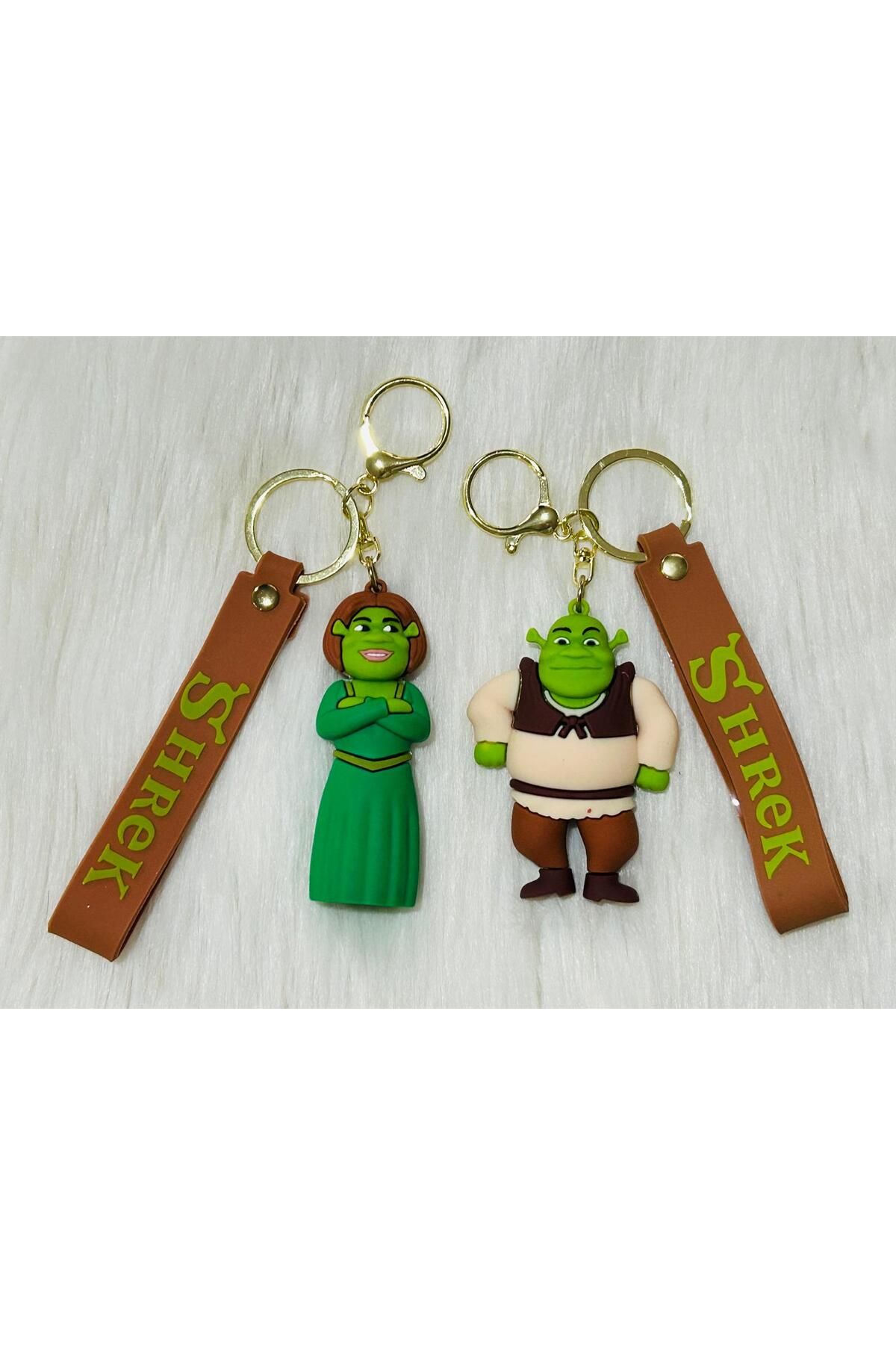 KAYLANIN DÜNYASI Shrek ve Shrek Fiona Anahtarlık,çanta süsü,3D,Sevgili,çift