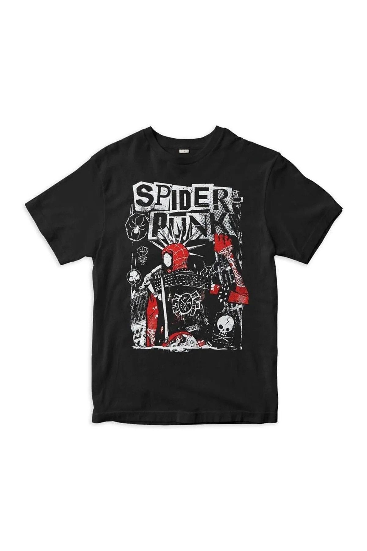 DEEFWEAR Siyah Gothic Spider Punk Unisex T-Shirt