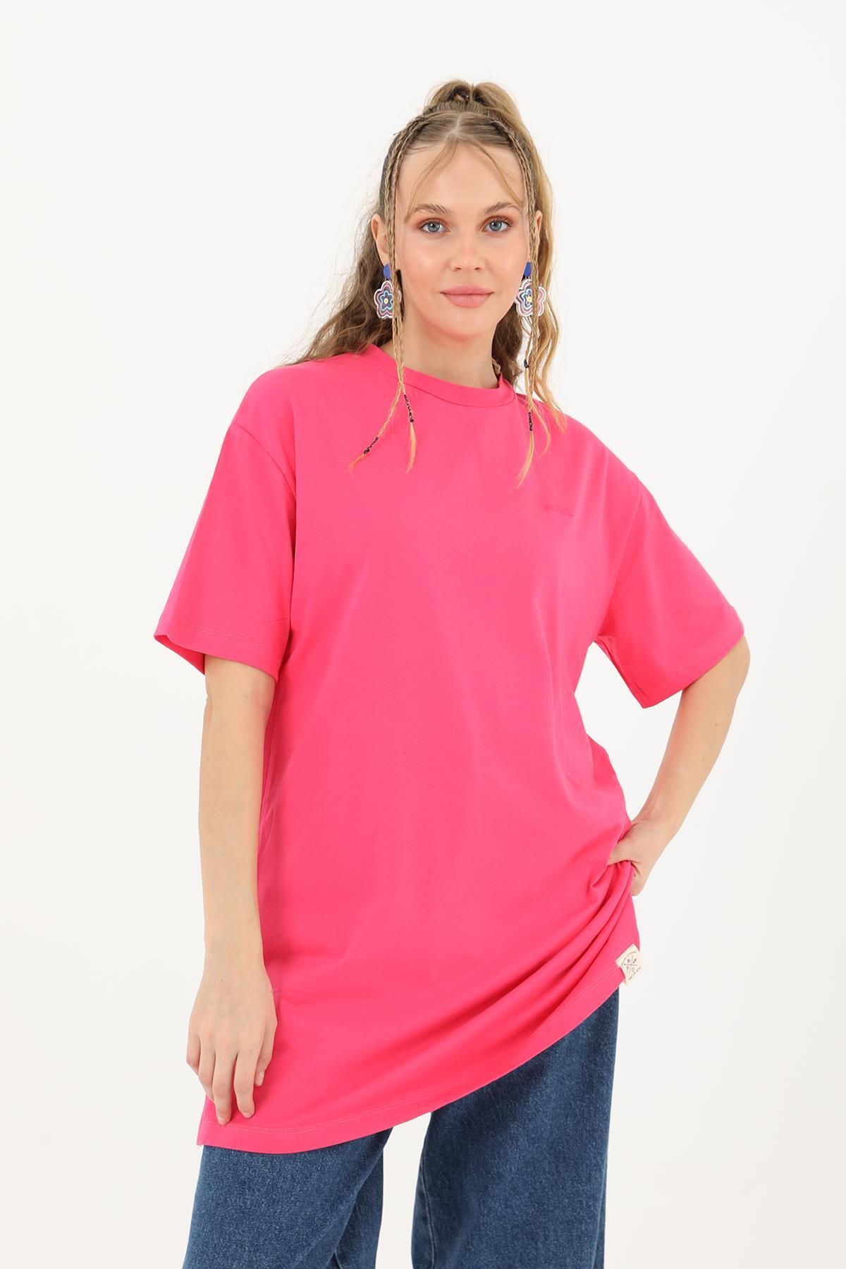 Soul Kadın Basic T-shirt - 30727TSH - FUCHSIA