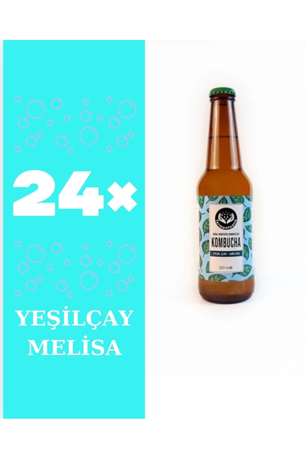 FERMENTEANA Kombucha 24 Lu Kutu Yeşilçay-melisa (330)ml