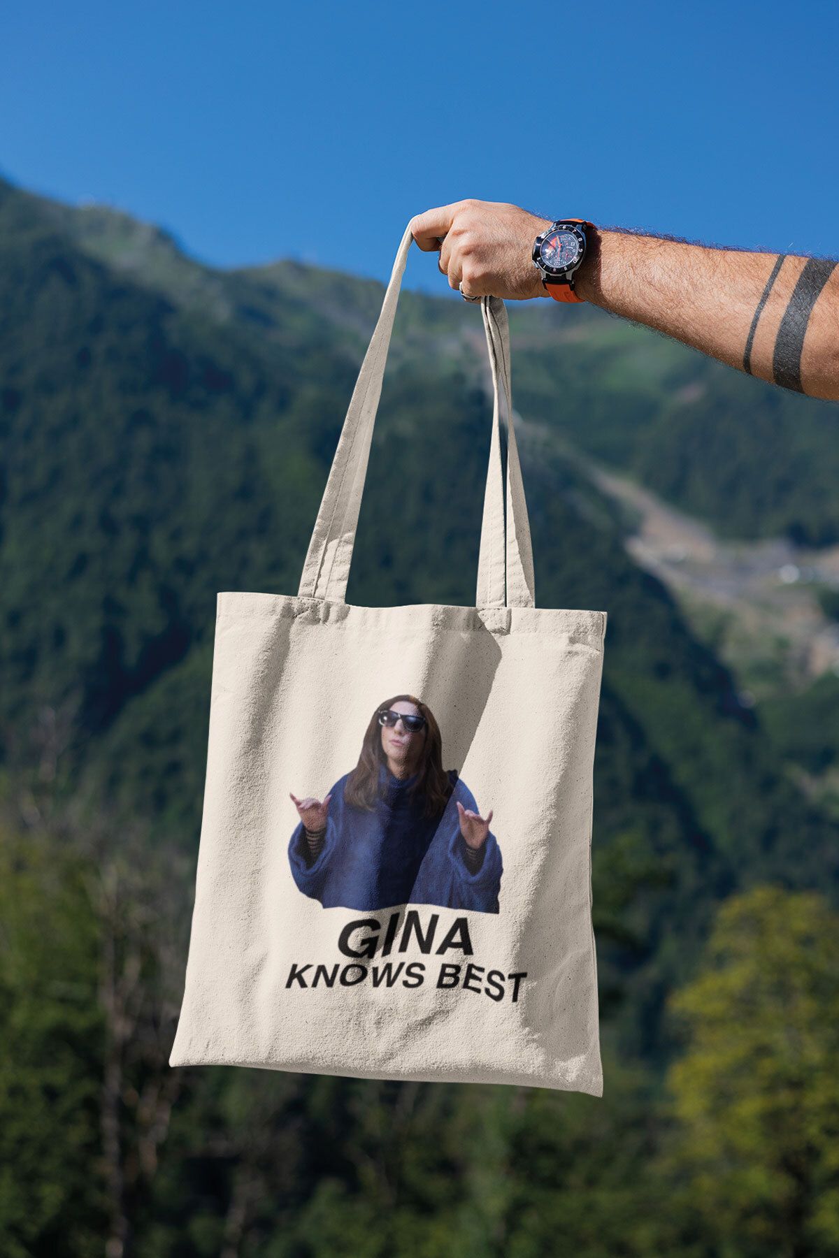 qoeuyl boutique Gina Knows Best Brooklyn Nine Nine Baskılı Omuz Çantası %100 Pamuklu Tote Bag Ham Bez Çanta