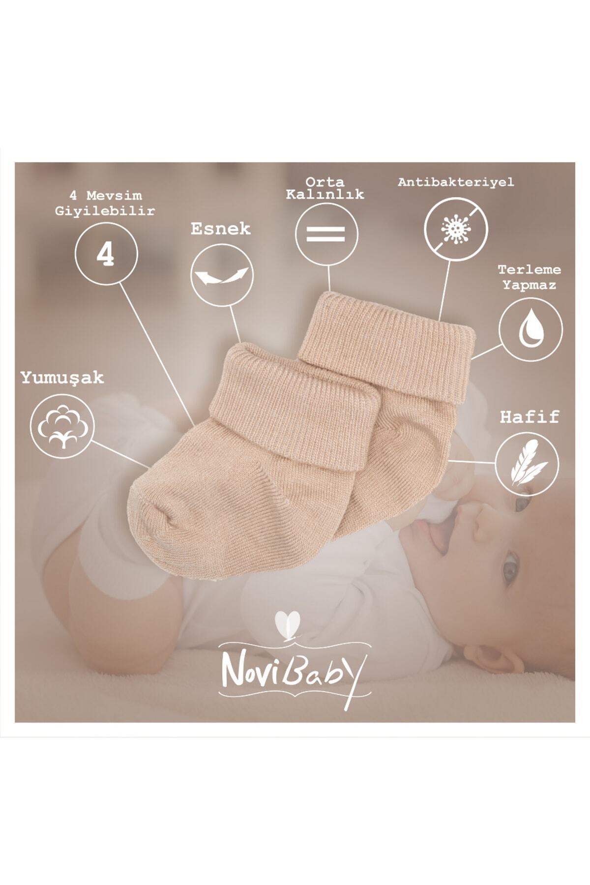 Novibaby 5'li Bambu Yenidoğan Bebek Çorap I Sweet I Kız Erkek Bebek Çorabı fotoğrafı 4 (önizleme)