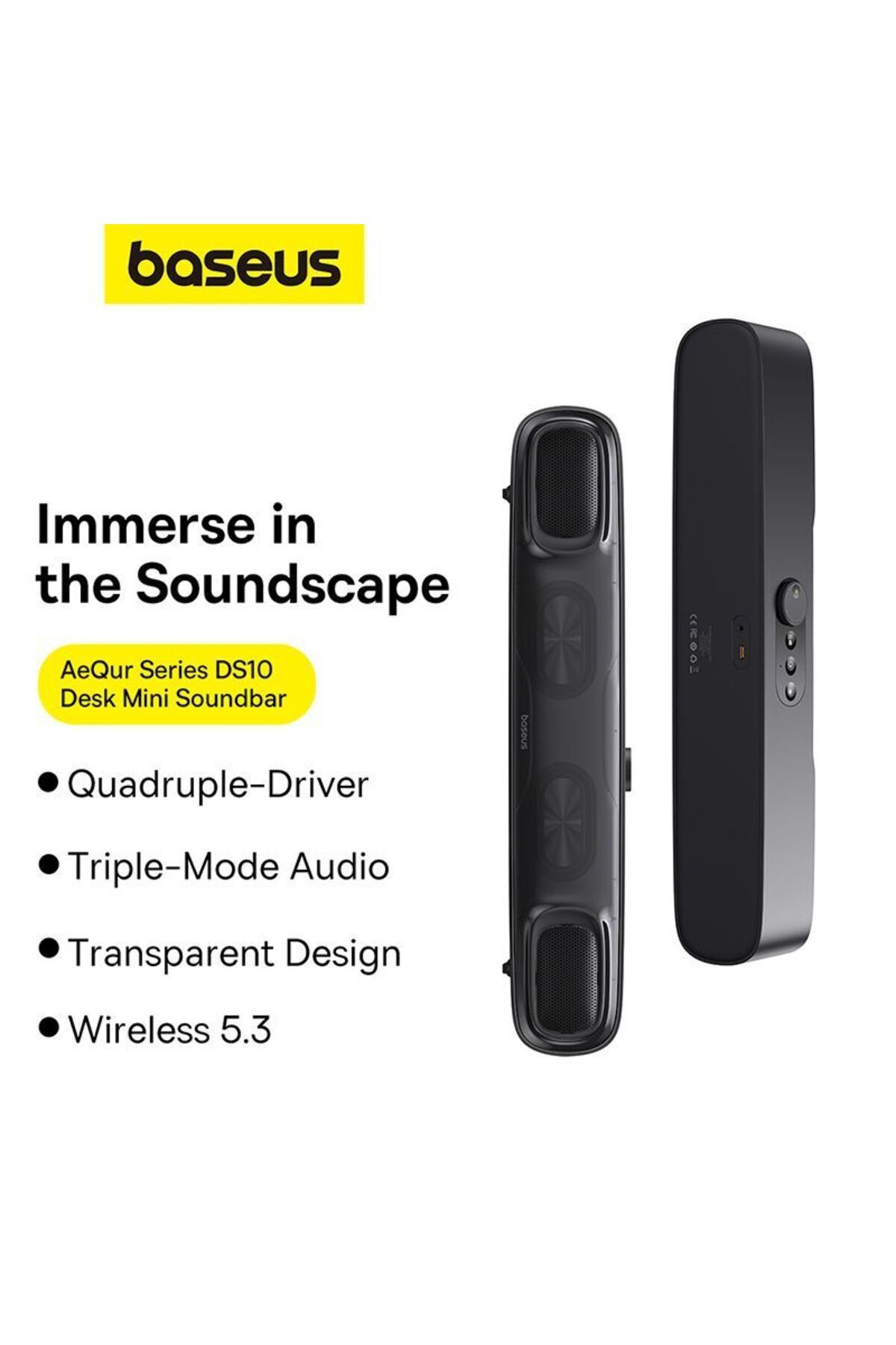 Baseus-AeQur DS10 Mini Soundbar Cluster Black 5