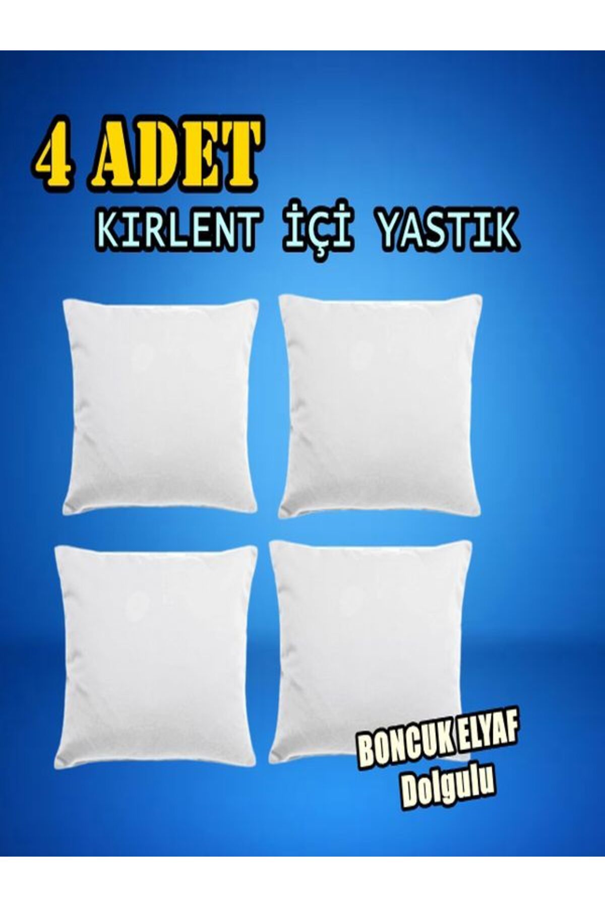 DENBU TEKSTİL Denbu Tekstil  4 Adet Kırlent İç Yastık Boncuk Silikon