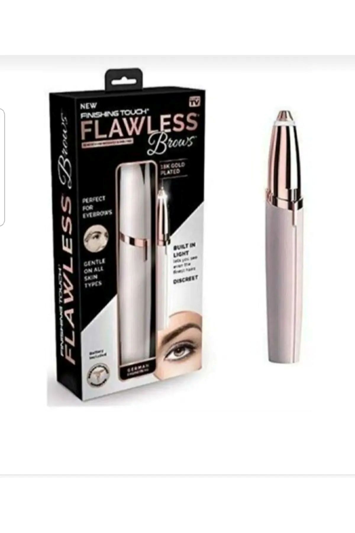 Pilli Yüz Tüy Temizleyici Epilasyon Aleti Ve Kaş Bıyık Epilatörü Flawless