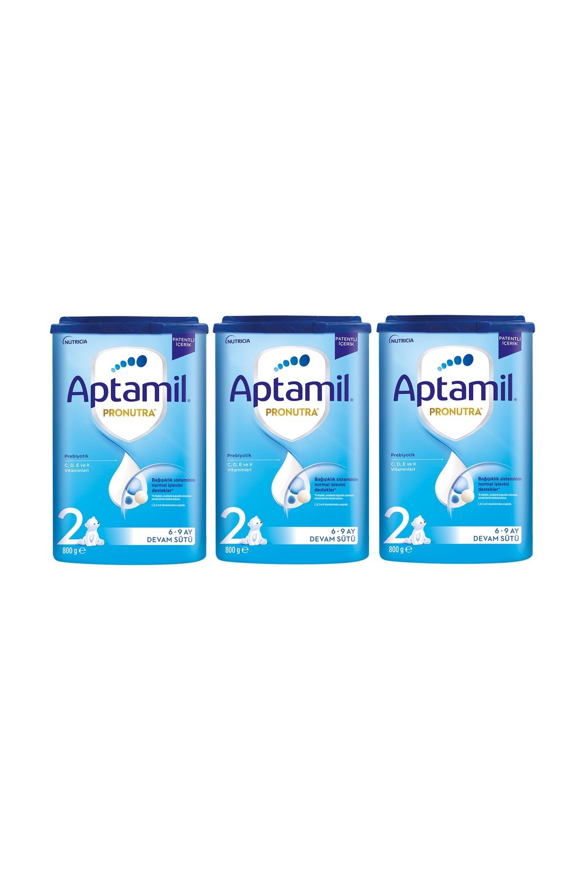 Aptamil 2 Numara Yeni 800 GR 3`lü Avantaj Paketi (2400 GR)