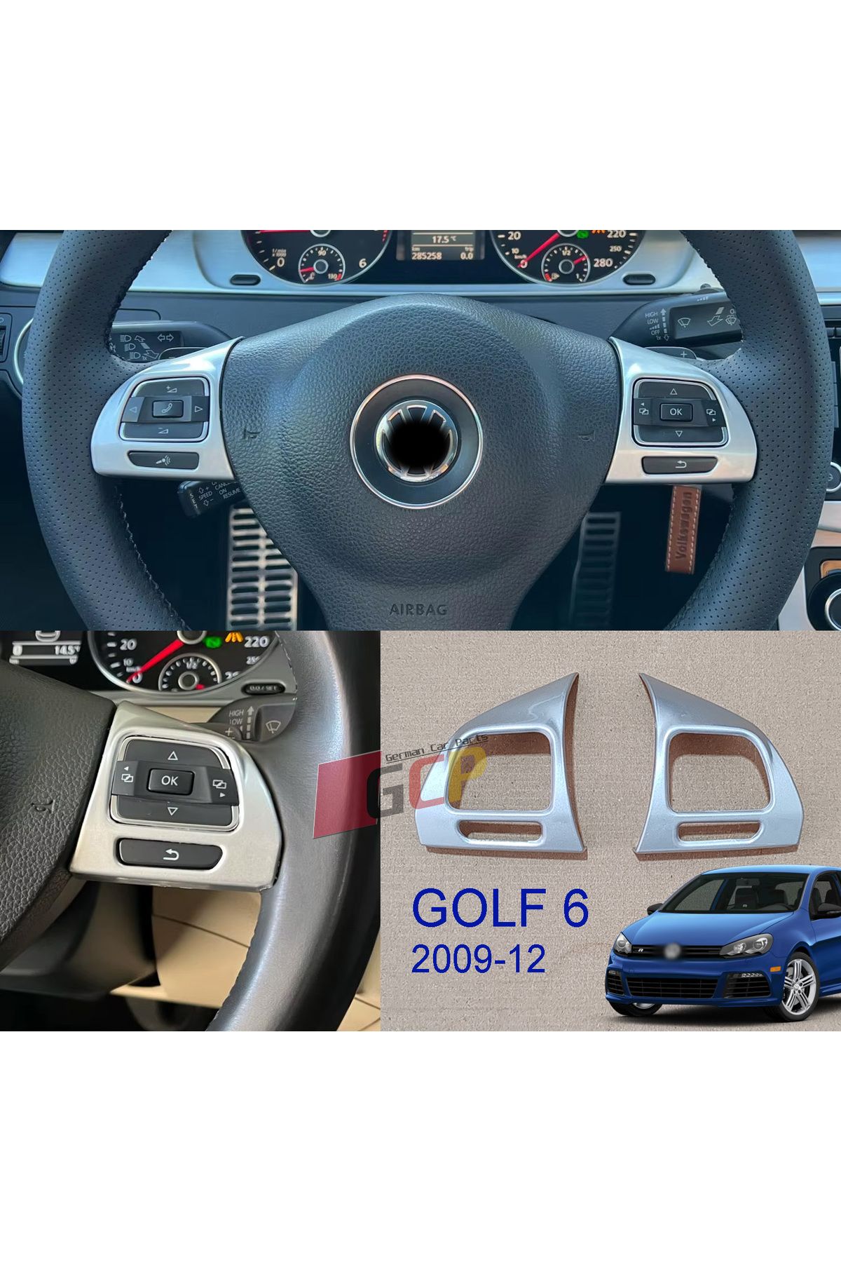 GCP German Car Parts Golf 6 Direksiyon Buton Çerçeve Aksesuar Kaplama Tuning