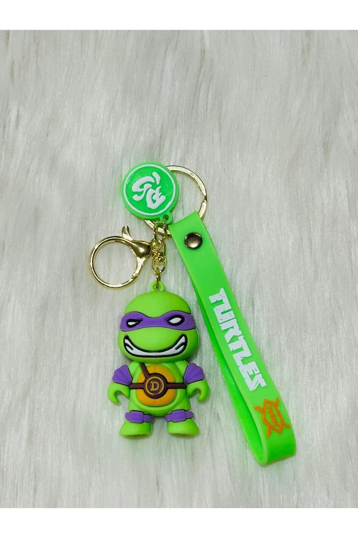 KAYLANIN DÜNYASI Ninja Kaplumbağ Donatello Anahtarlık,çanta süsü,silikon,3D,Lüx