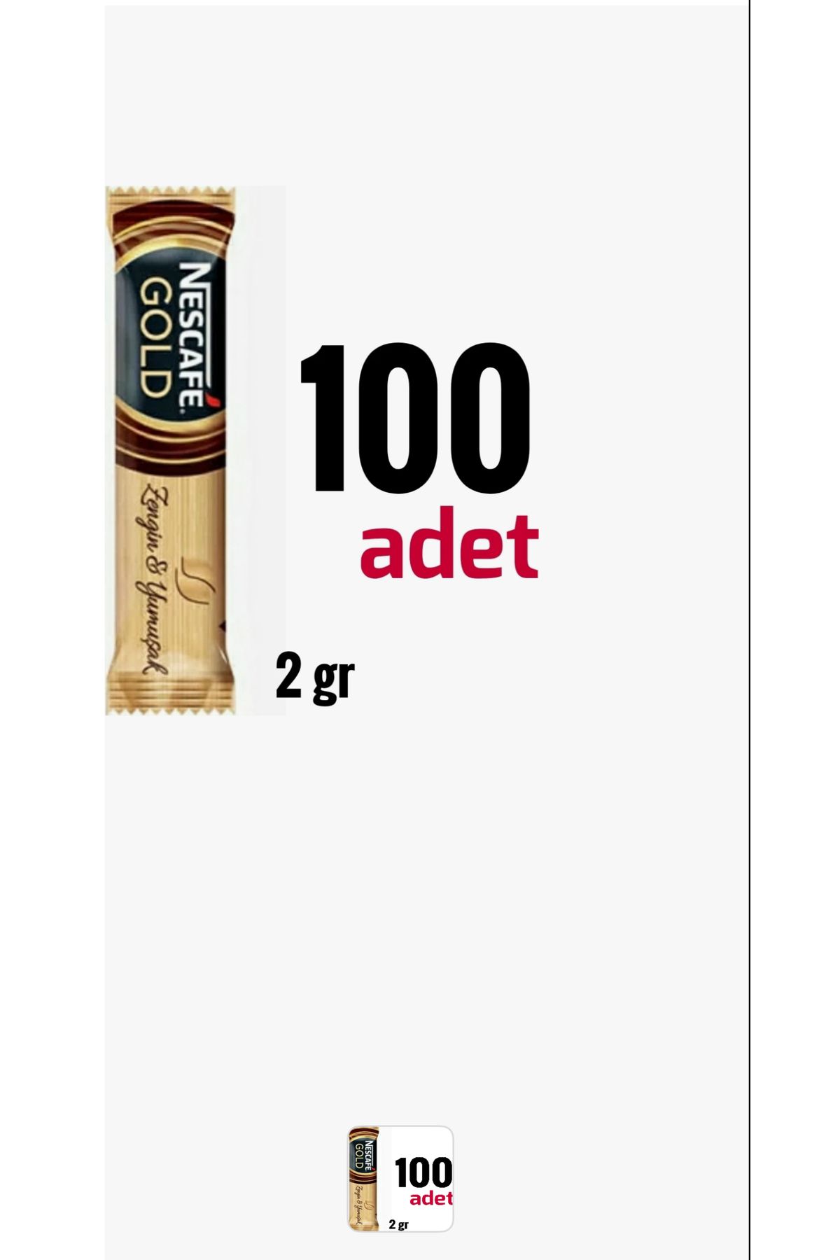 Nescafe Gold 100 x 2gr tek kullanımlık.