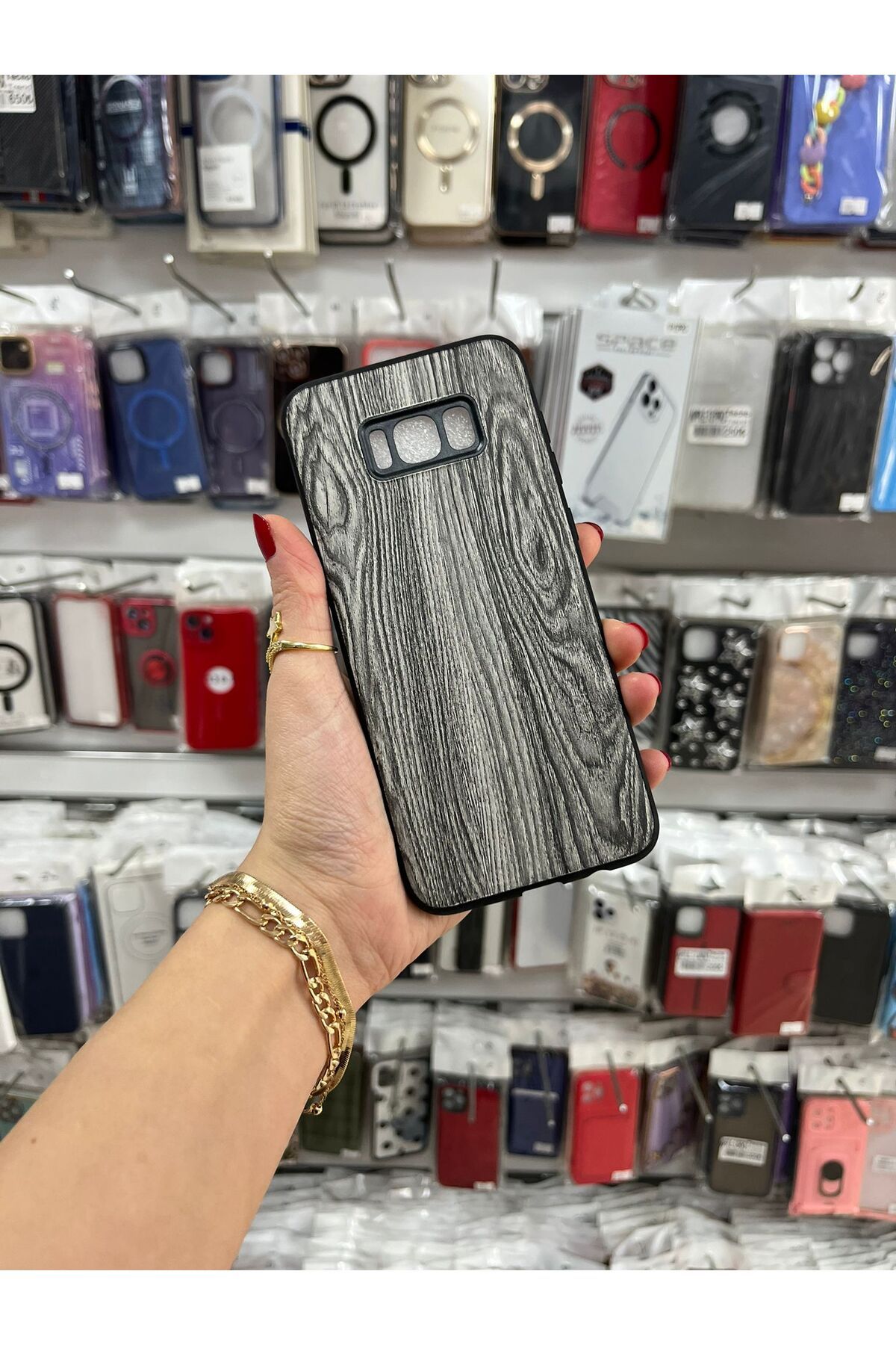 TECNOTREND Galaxy S8 Plus Ahşap Desenli Sert Silikon Kılıf