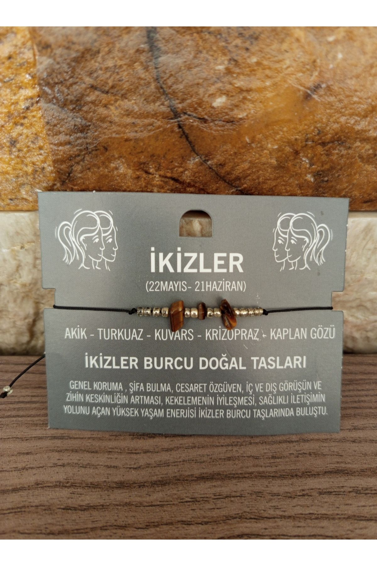 Olyssia Doğaltaş Bileklik / Ikizler Burcu - Kaplangözü Taşı