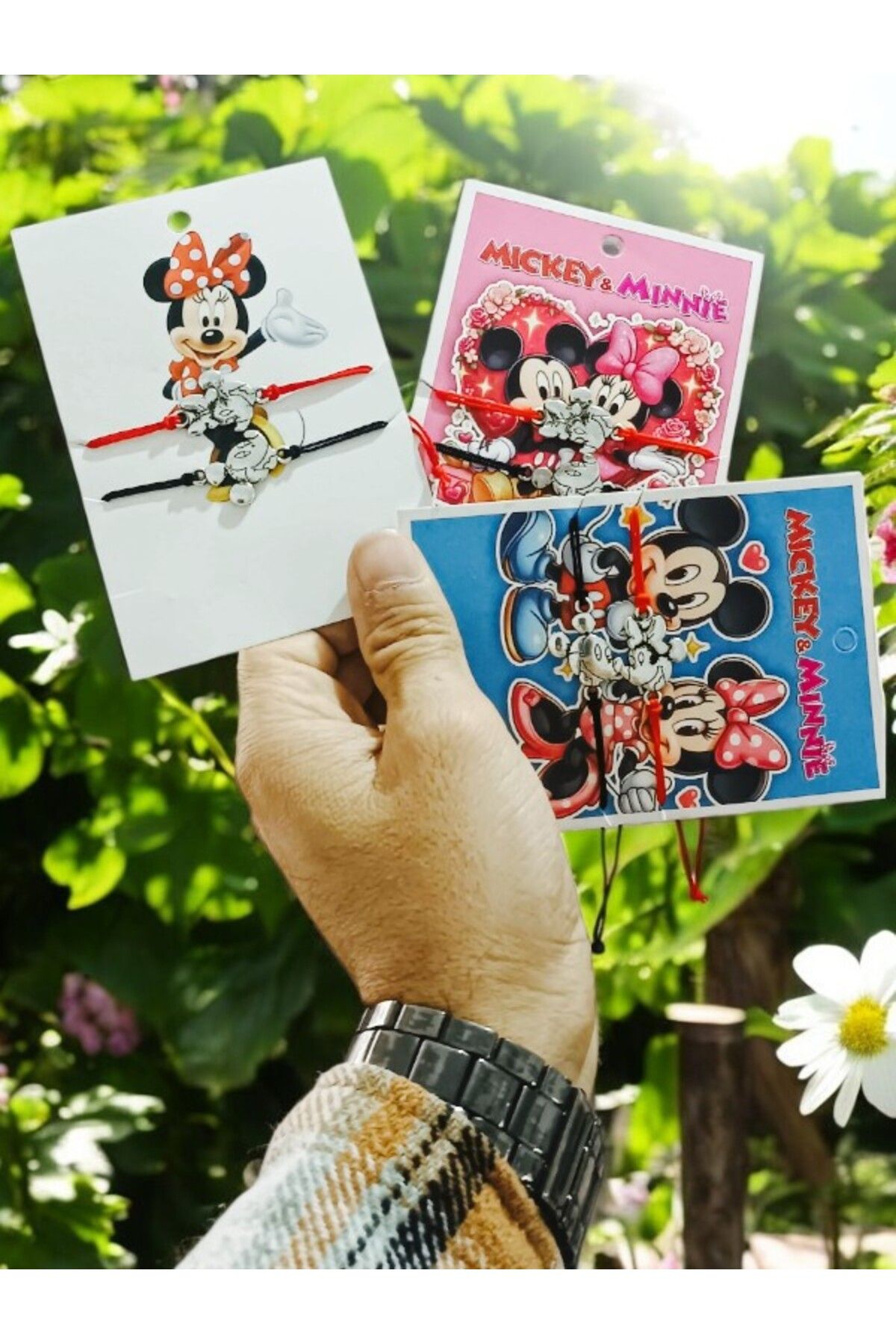 ADURĞUT Unisex 2 Li Çift Mickey Ve Minnie Mouse Bileklik Sevgili Hediyelik Arkadaş Hediyelik