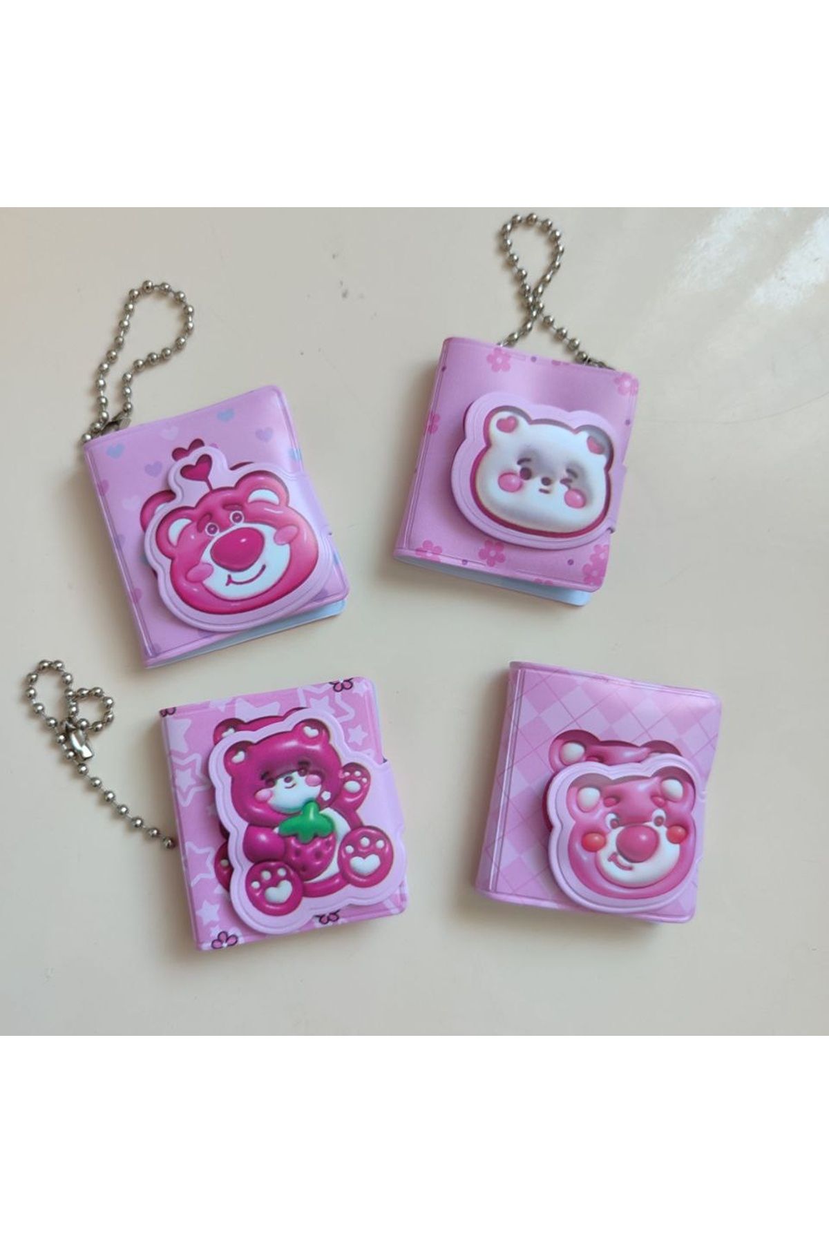 senacacollection-Set of 4 Teddy Bear Notebook Set Keychain 1 Pcs Set 2