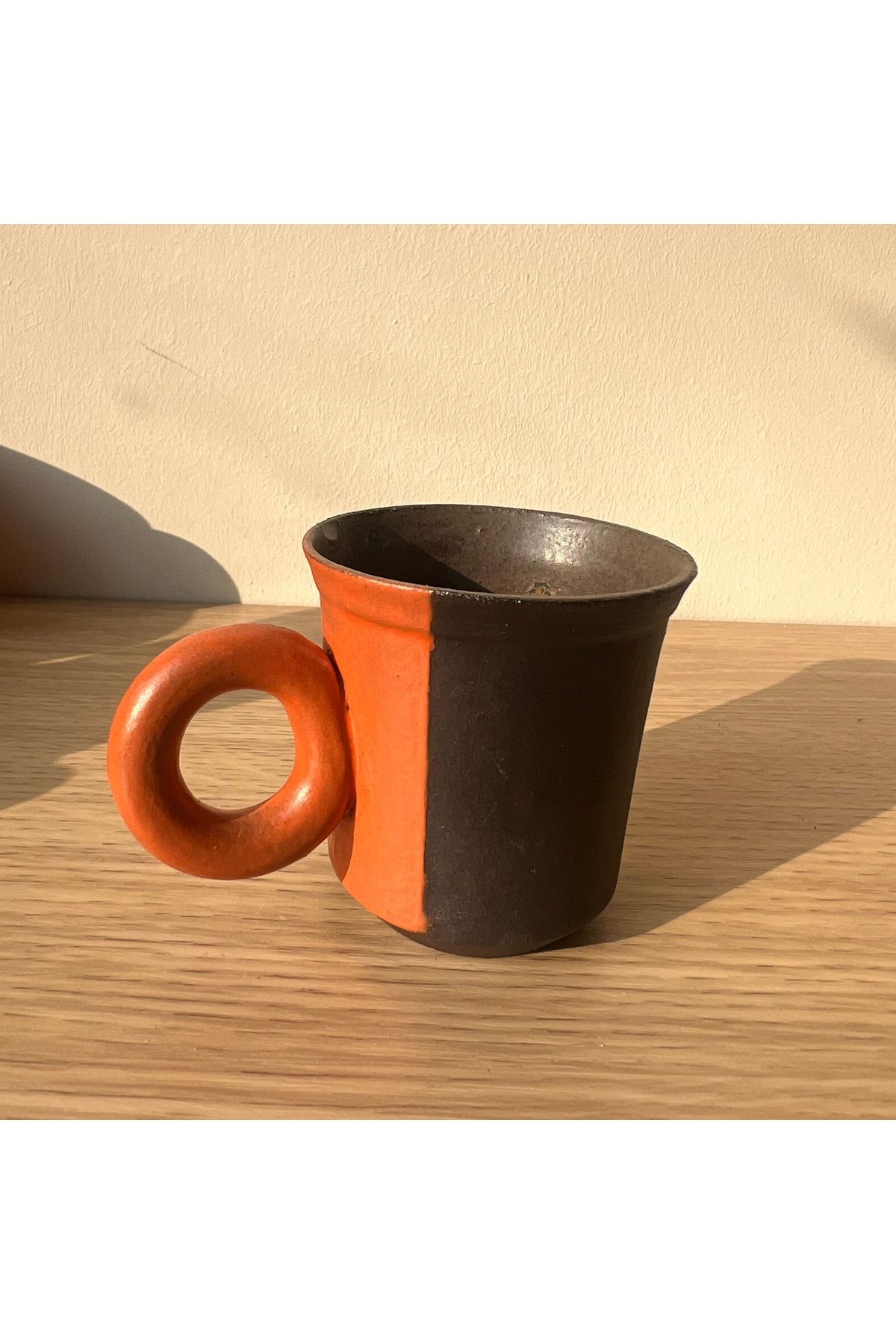 The Juliett Studio Dark Serisi Turuncu Kulplu Espresso Cup