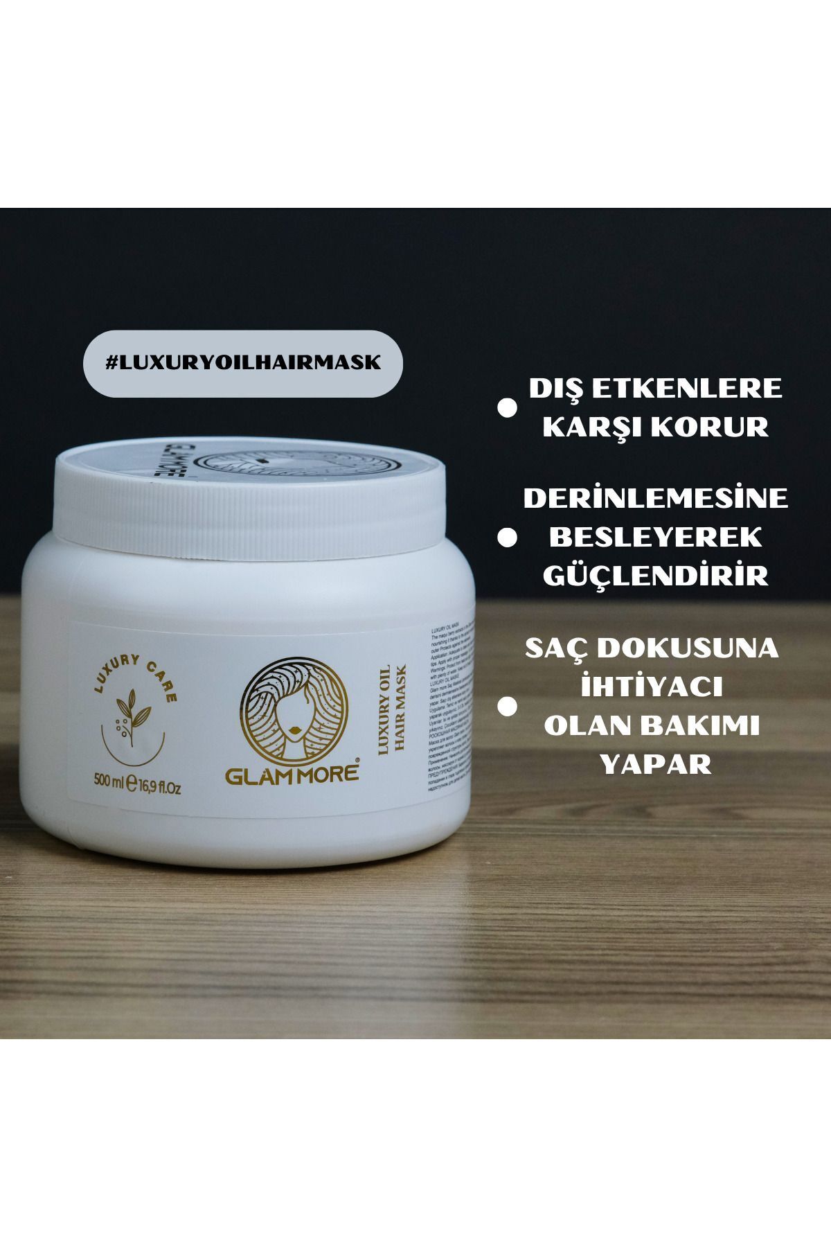 Derinlemesine Besleyici & Güçlendirici Luxury Oil Hair Mask 500 ml — glammoreoilmask500ml — تصویر 5 از 8