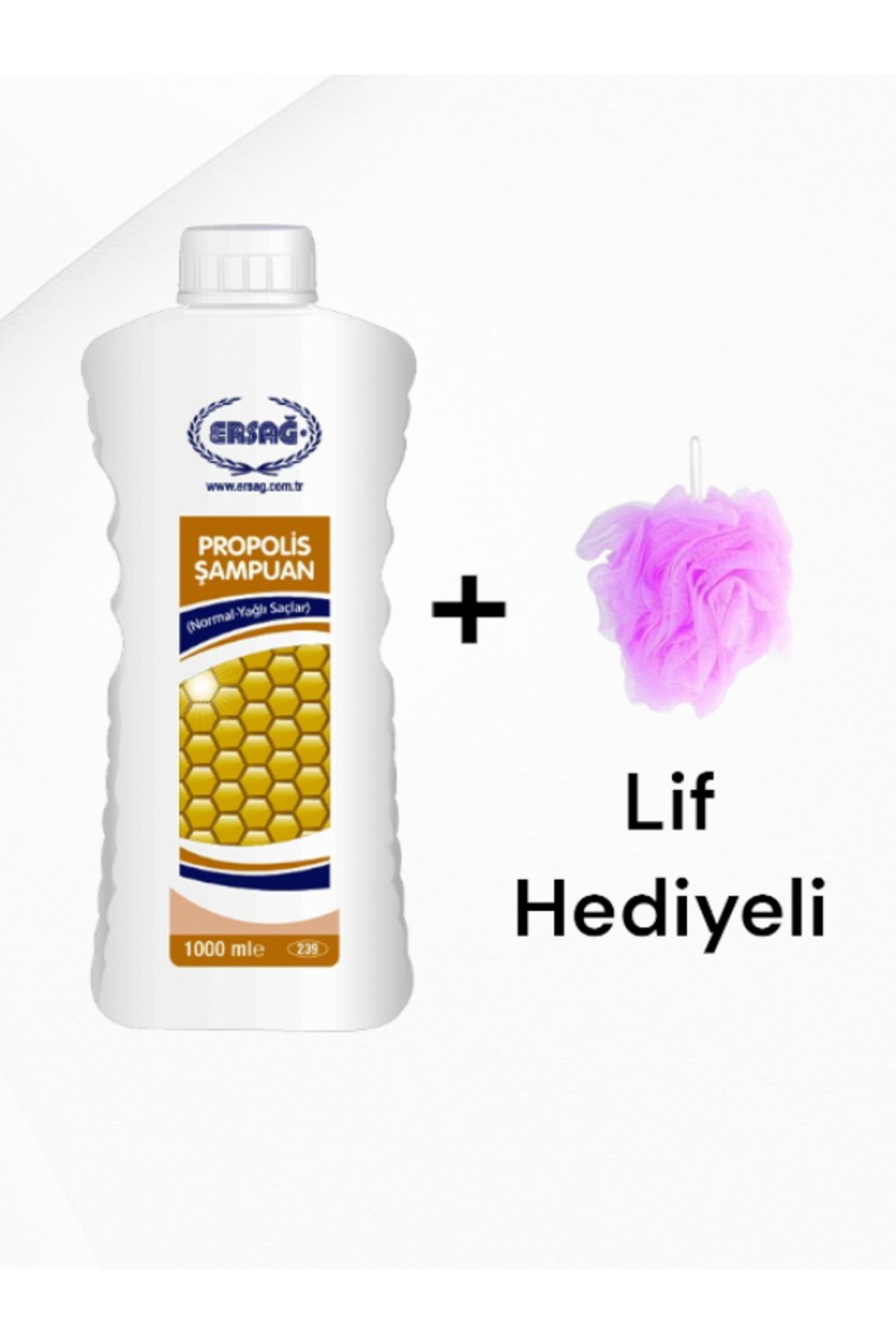 Ersağ PROPOLİSLİ ŞAMPUAN (NORMAL-YAĞLI SAÇLAR) 1000 ML - ( Lif Hediye'li ) 102-1