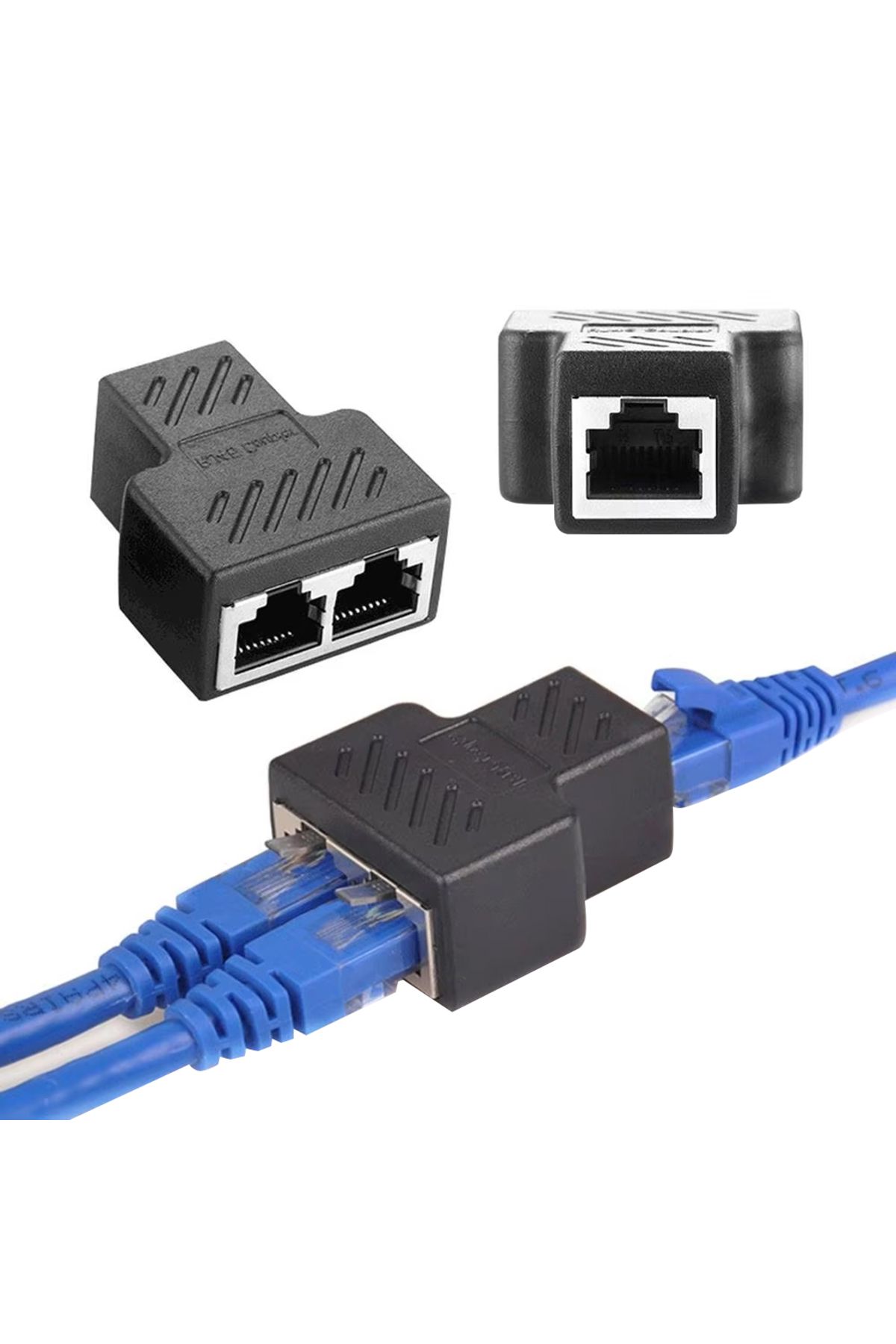 Monte Lua Ethernet kablosu adaptörü, Ethernet RJ45 TO 2X Çoklayıcı Dişi Splitter Adaptör, yüksek hızlı,