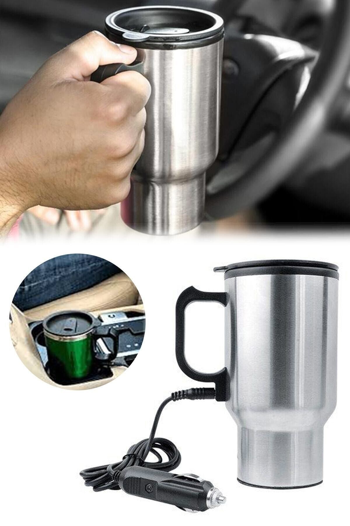 MELİORA Premium Araç İçi Su Isıtıcı Çelik Oto Kettle - Lüks Serisi Termos Kupa Bardak 12v 500ml