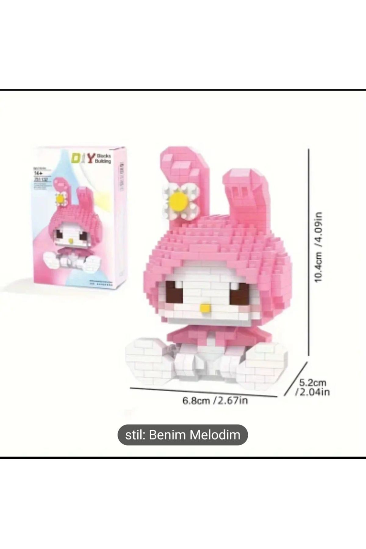 Kaptan Mavi Sanrio My Melody Bricks Karakter Figürü 3D Yapboz Puzzle Yapı Oyuncakları