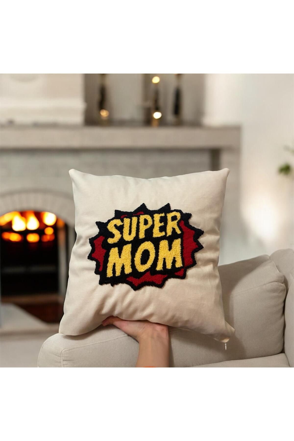 GAONK Punch Kırlent Kılıfı Supermom