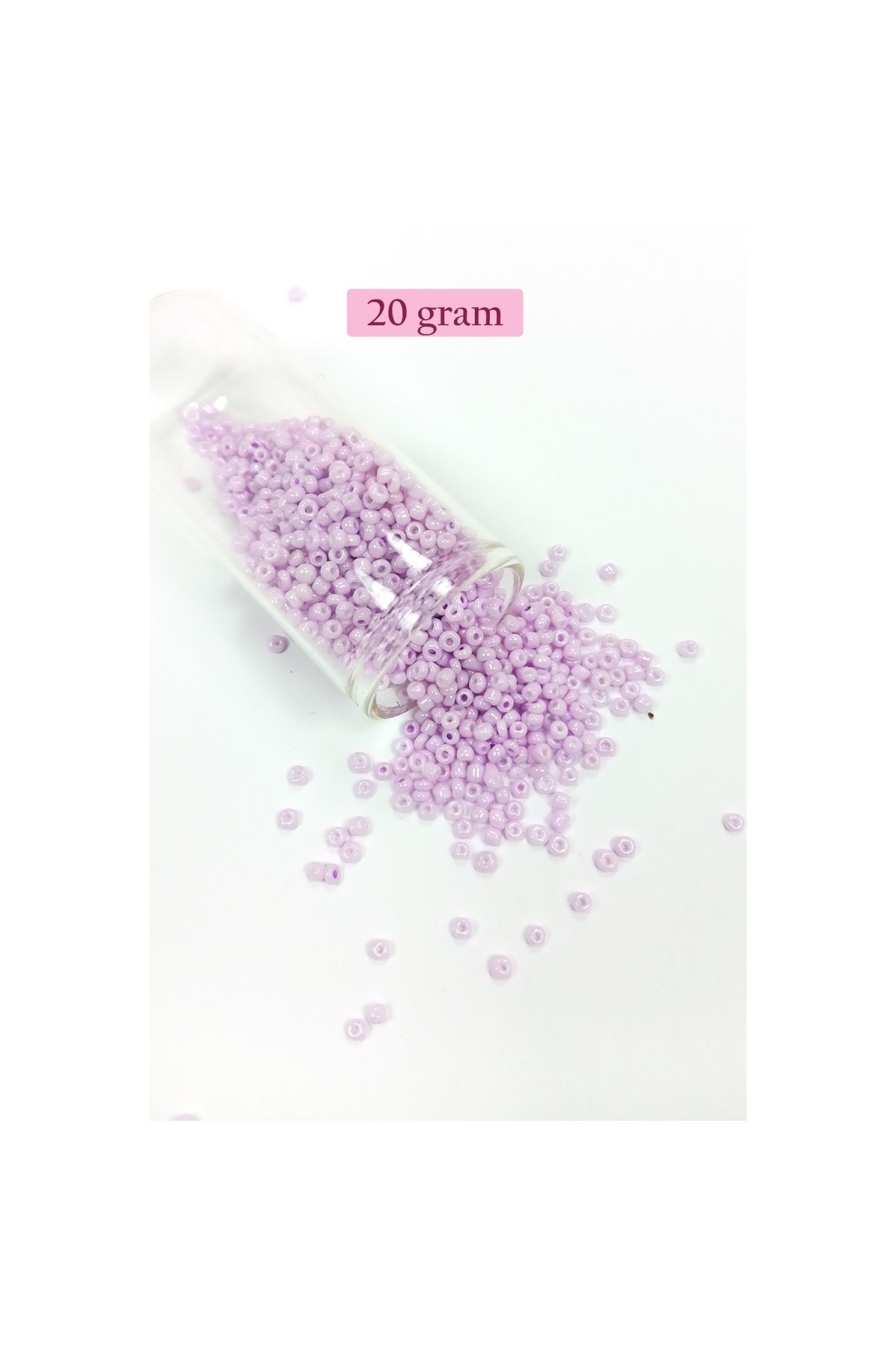 maarketim Dökme Cam Kum Boncuk (11/0) 2 mm - 20 Gram - Açık Pembe