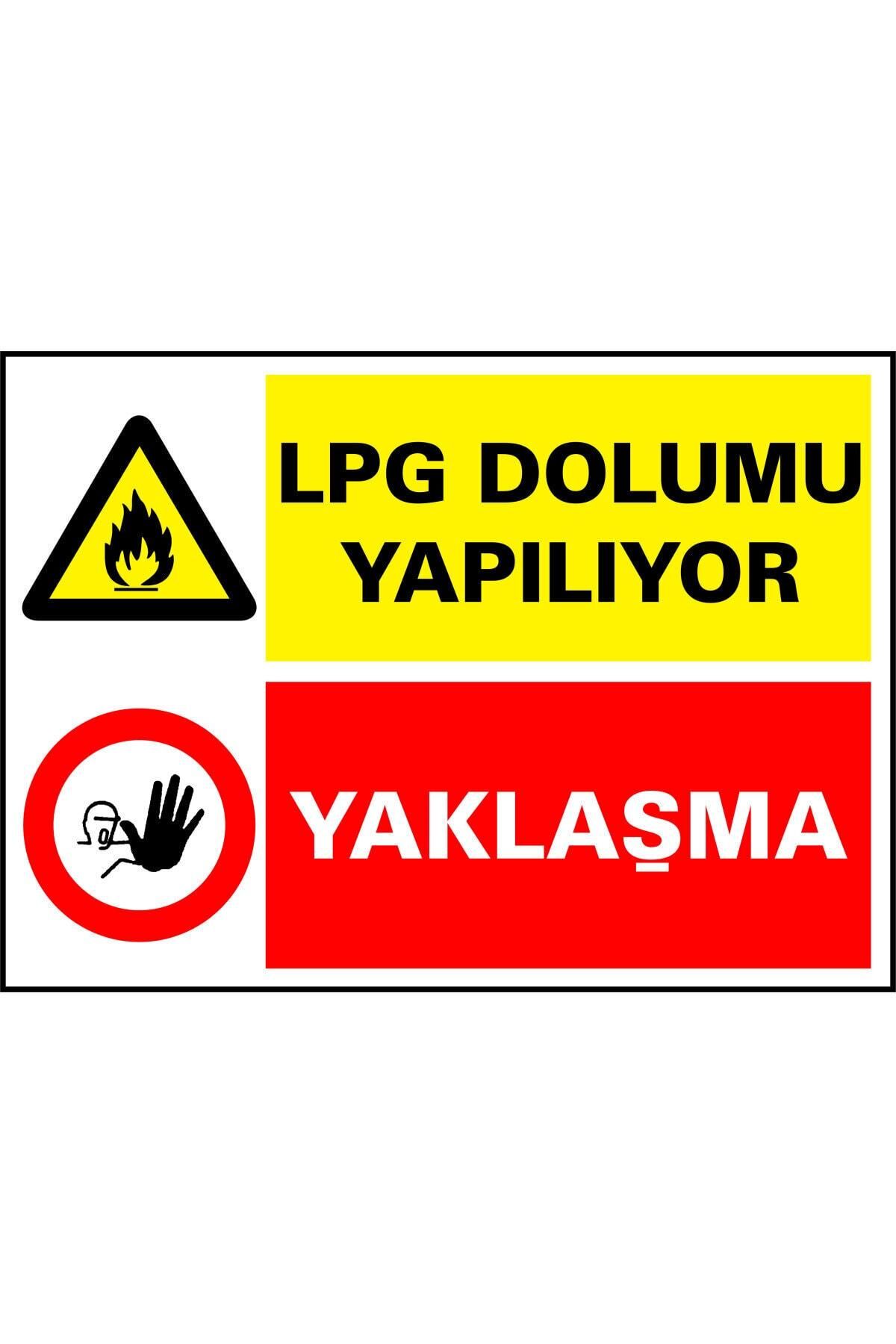 izmirdenet Lpg Dolumu Yapılıyor / Yaklaşma Kendinden Yapışkanlı Etiket 17,5 X 25 Cm