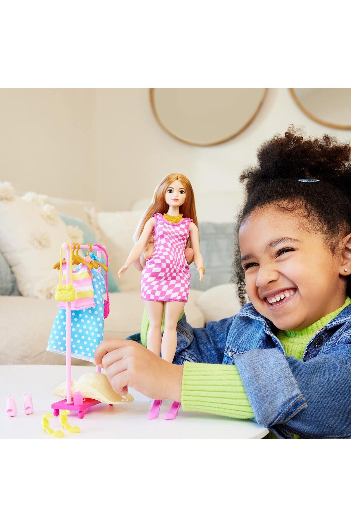 Barbie \'nin Kıyafet Ve Aksesuar Askısı Oyun Seti Hpl78 fotoğrafı 6 (önizleme)