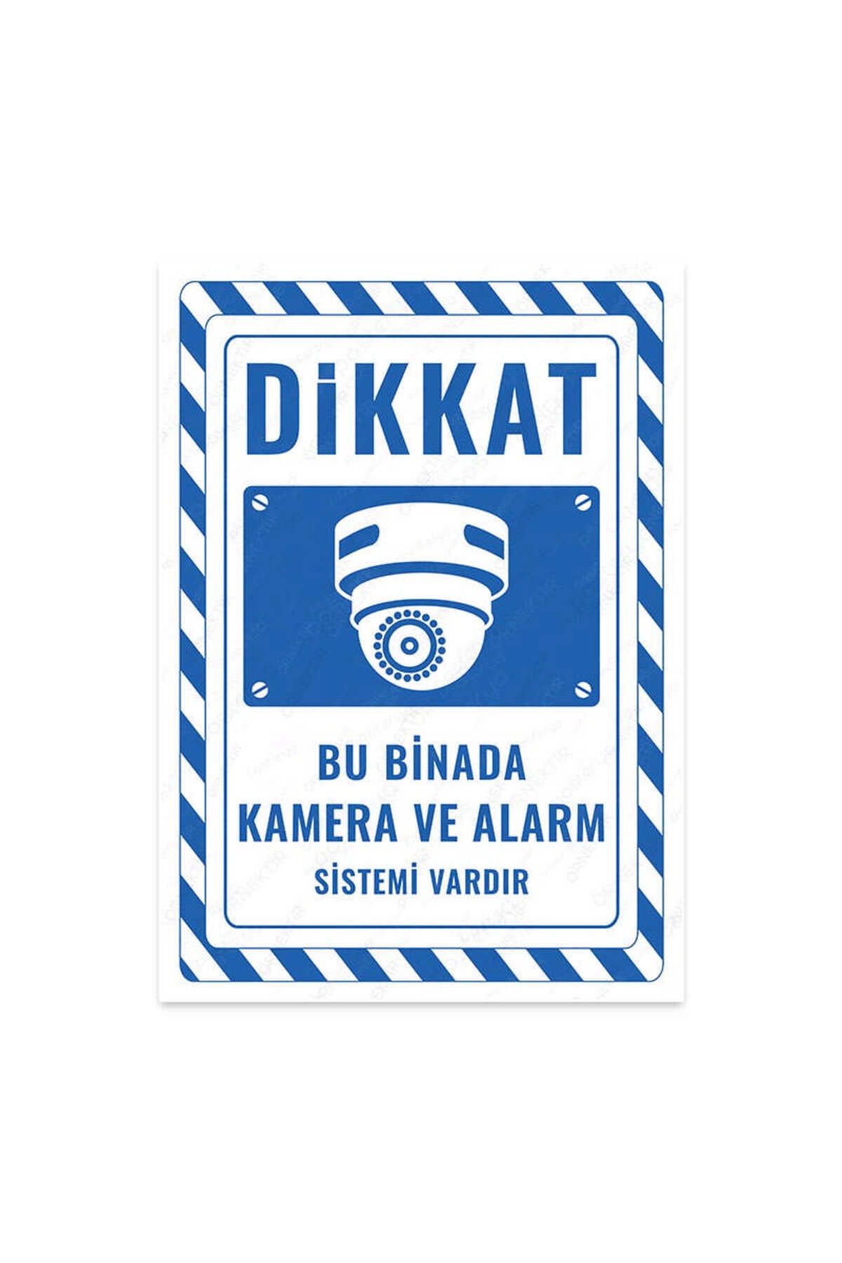 izmirdenet Ul3471-a4 - Bu Binada Kamera Ve Alarm Sistemi Vardır Uyarı Levhası (21,6×30,3CM)