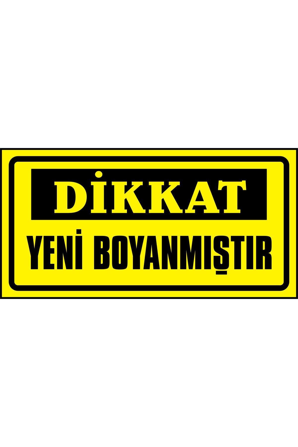 izmirdenet Dikkat Yeni Boyanmıştır 17 X 35 Cm 2.6 Mm Pvc Uyarı Levhası