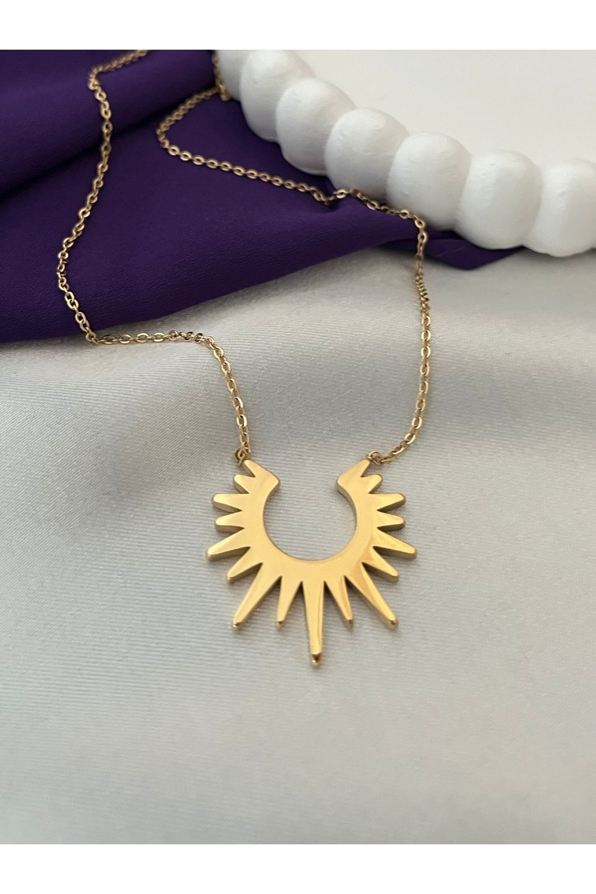 VioletDeseo Jewelry Özel Tasarım Altın Renk Çelik Kolye