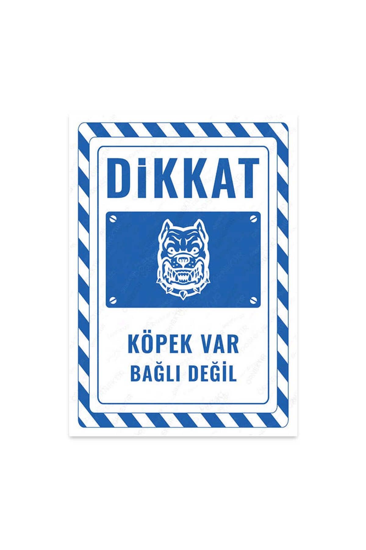 izmirdenet Ul3549-a4 - Dikkat Köpek Var Bağlı Değil Uyarı Levhası (21,6×30,3CM)