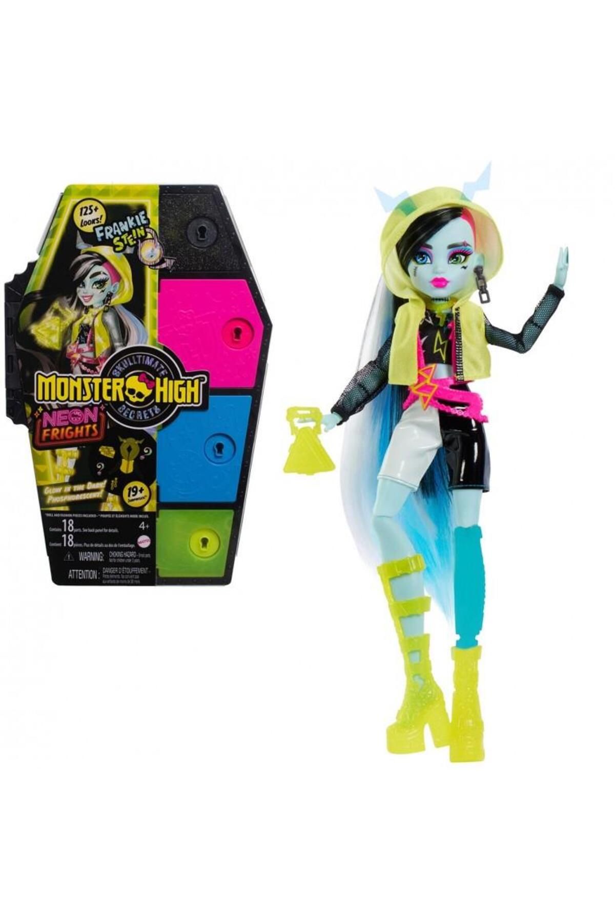 MONSTER HIGH-Neon Frights Frankie Stein Mysterious Friends Game Set - S3 Hnf79 1