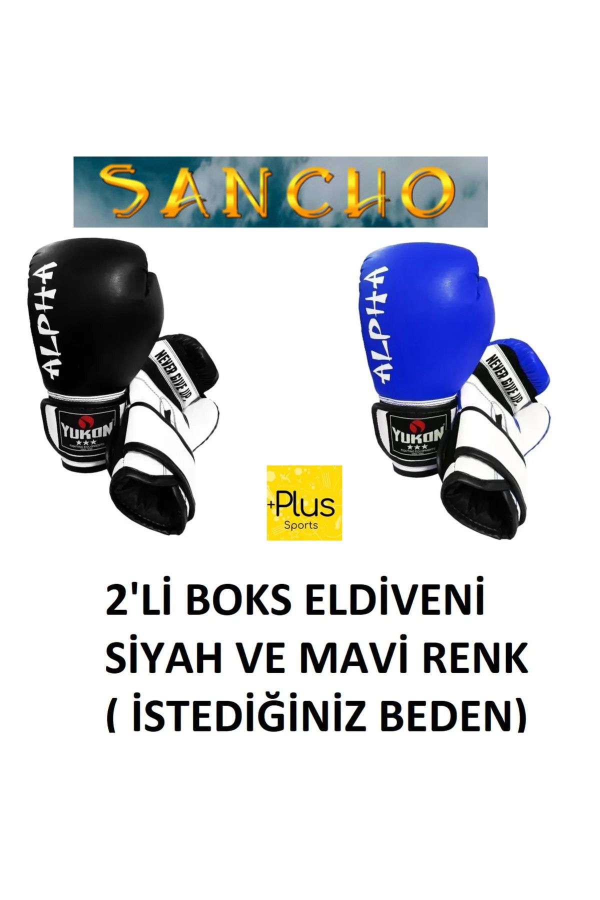 PLUSSPORT Sancho Boks Eldiveni Özel Seri Siyah Ve Mavi ( 2 Adet )