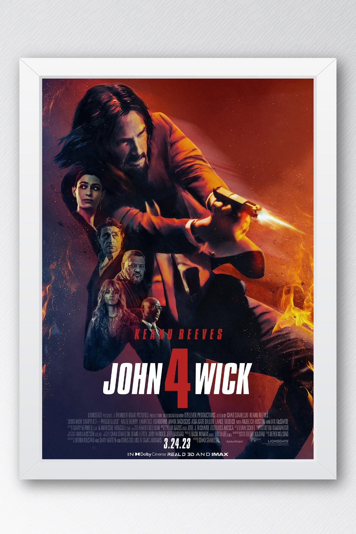 Saturn John Wick 4 Çerçeveli Tablo - Keanu Reeves Film Posteri Tablo