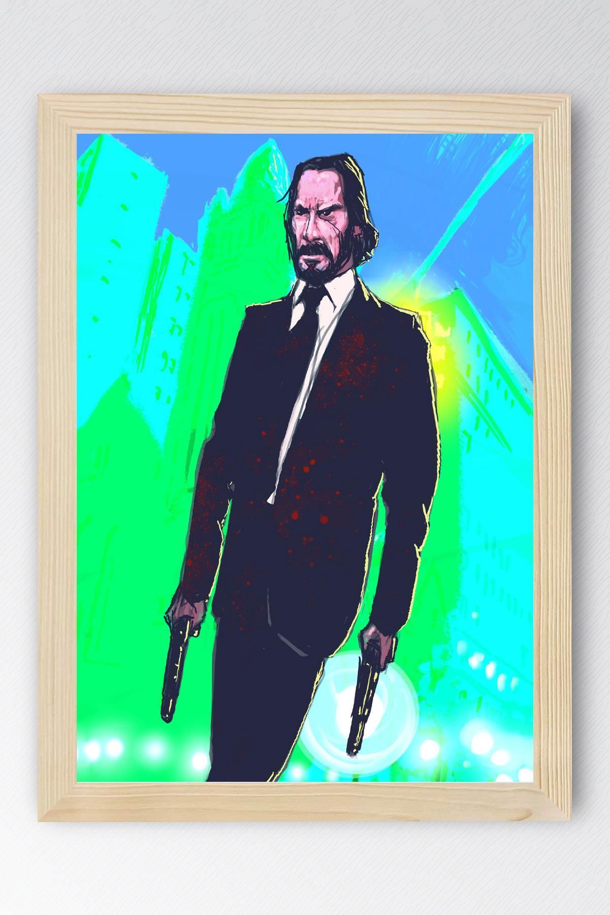 Saturn John Wick Çerçeveli Tablo - Film Posteri Tablo