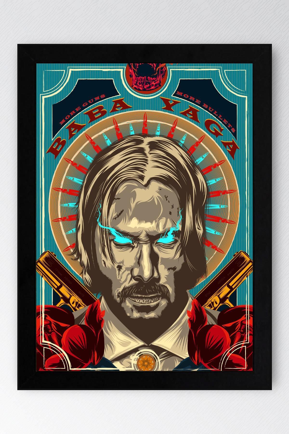 Saturn John Wick Baba Yaga Çerçeveli Tablo - Film Posteri Tablo