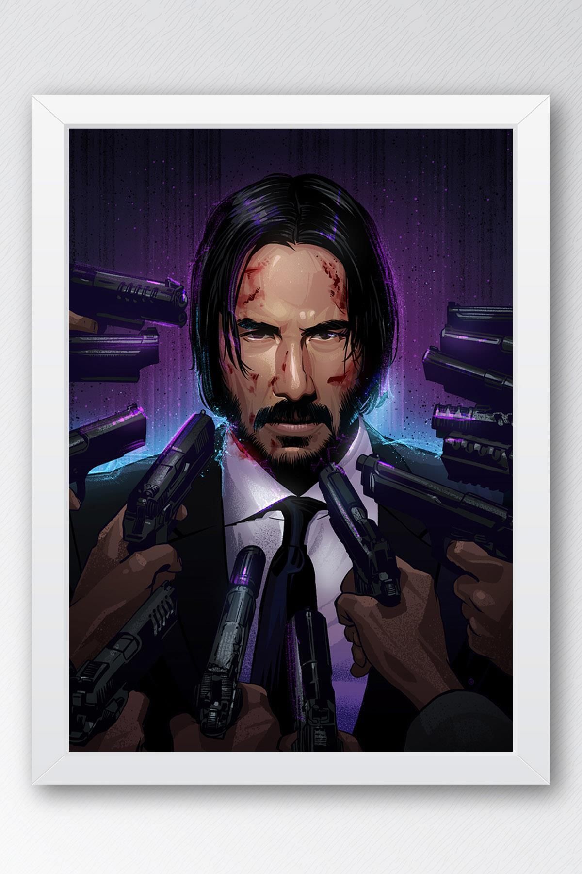 Saturn John Wick Çerçeveli Tablo - Film Posteri Tablo