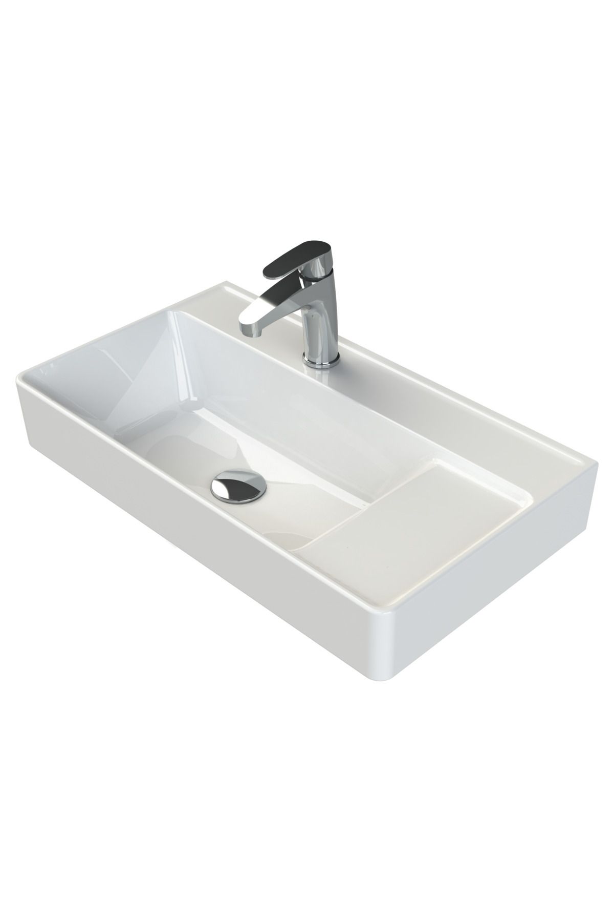 Turkuaz Seramik Sharp Etajerli Lavabo 65 X 38 Cm