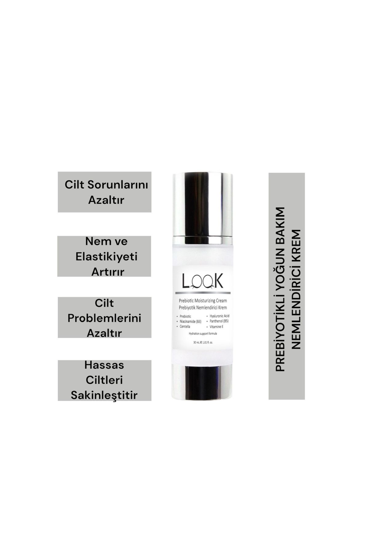 Look Prebiyotik Ve Bitkisel İçeriklerle Zenginleştirilmiş Nemlendirici El Ve Yüz Bakım Kremi 30 mL