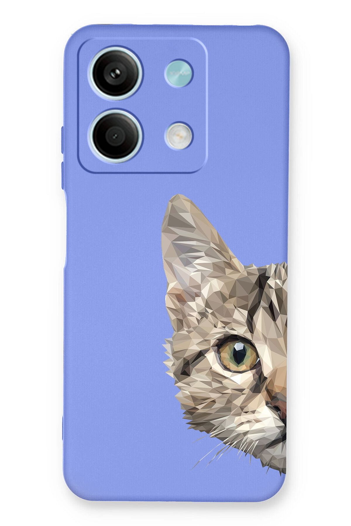 PrintiFy Xiaomi Redmi Note 13 5G ile Uyumlu Catface Tasarımlı Lila Lansman Kılıf