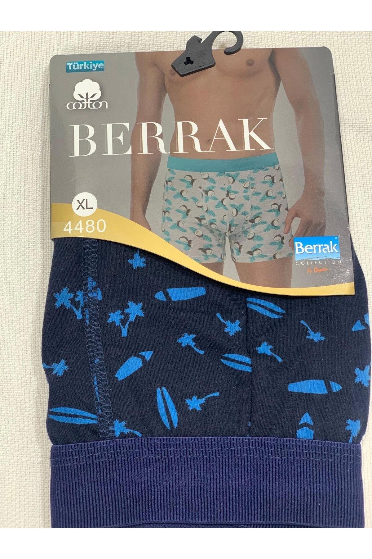 NİVEMESHOME Nivemeshome 4480 Erkek Lycralı Cotton Boxer Mavi Desenli Xl Berrak