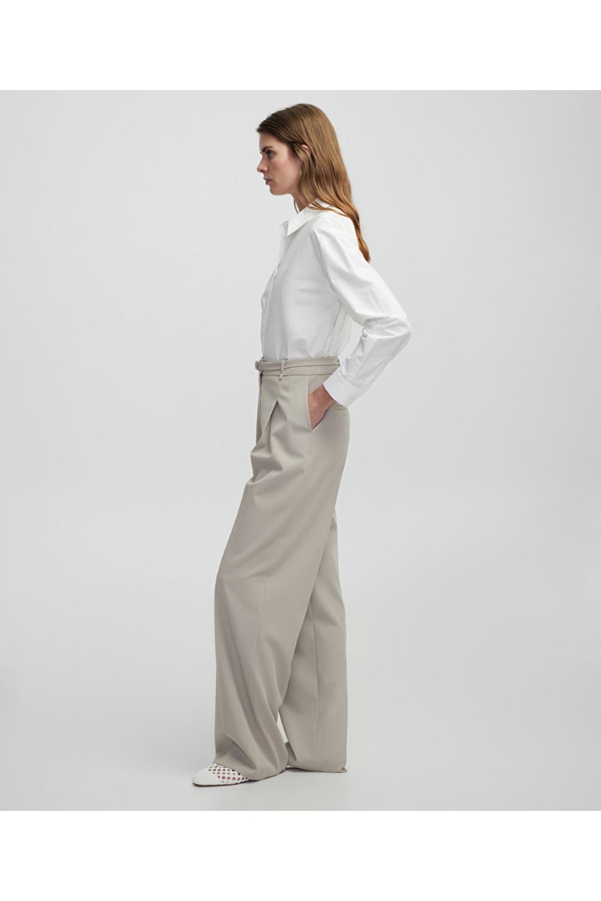 İpekyol  İnce kuşaklı pantolon - Görsel 5