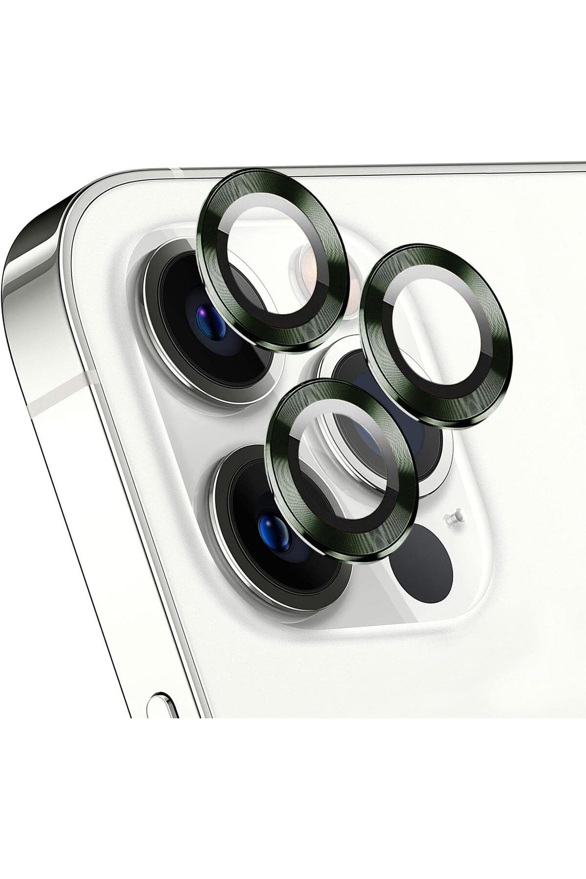 yenibagshop Apple iPhone 13 Pro Tekli Kamera Lens Koruma Camı Koyu Yeşil