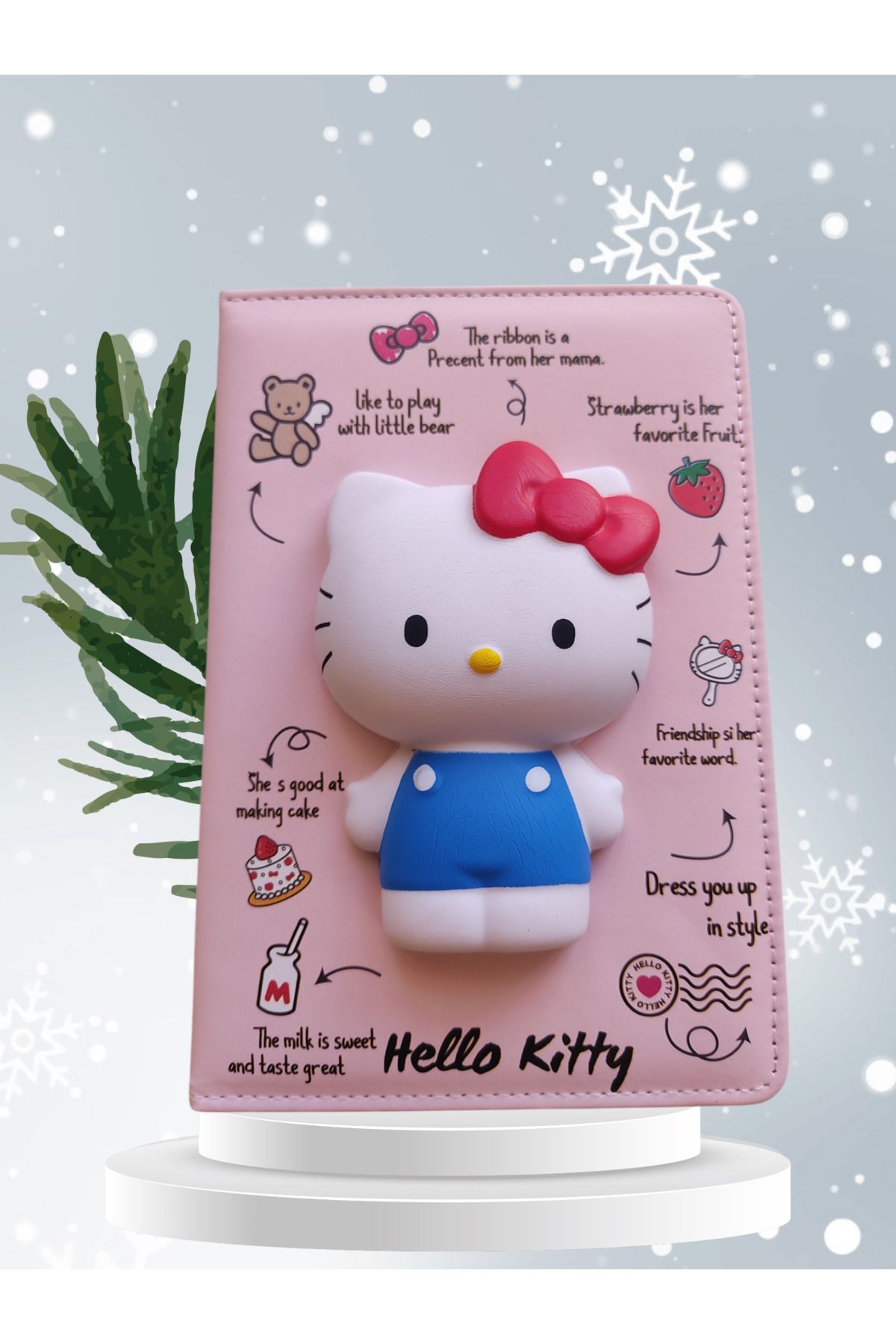 Lilaryum Hello kitty çizgili yumuşak akaolama konsept defter