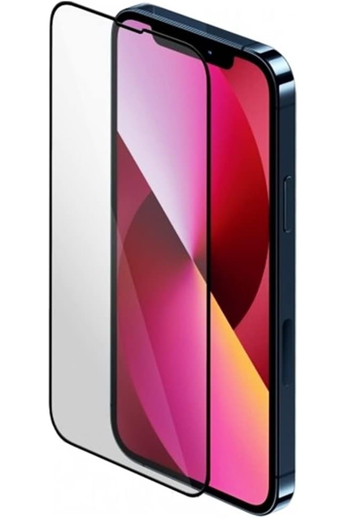 yenibagshop İPhone 13 Pro Uyumlu Kenarları Siyah Çerçeveli 5D Cam Ekran Koruyucu